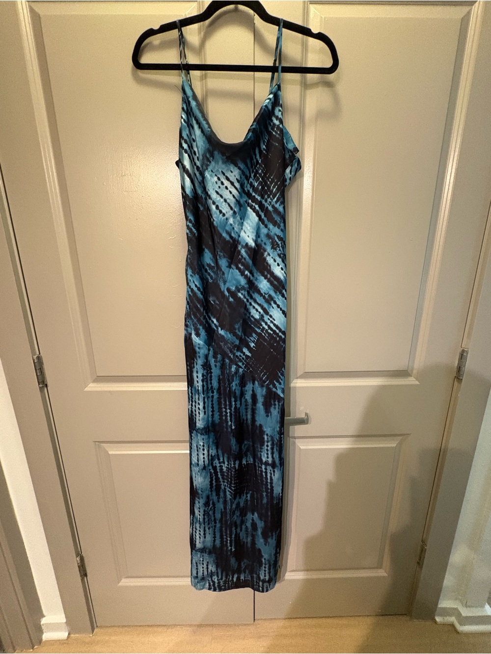 Chelsea28 Teal and Black Satin Slip Dress